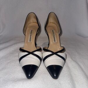 Manolo Blahnik Black and White Heels